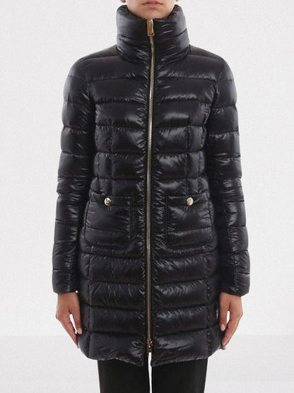 Long Paneled Quilted Down Jacket - Jackets