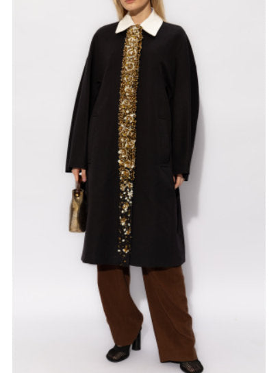 Bead and Sequin-Embellished Oversize Coat Branna Couture