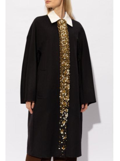 Bead and Sequin-Embellished Oversize Coat Branna Couture