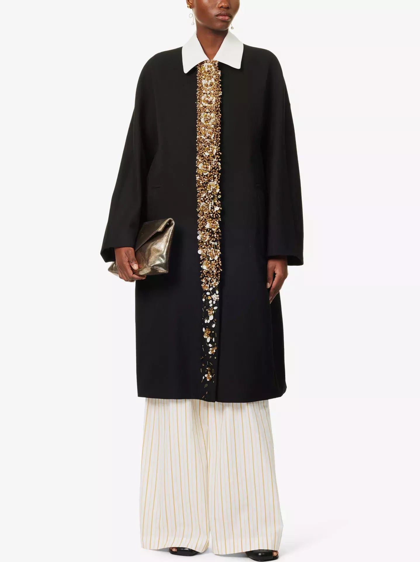 Bead and Sequin-Embellished Oversize Coat Branna Couture