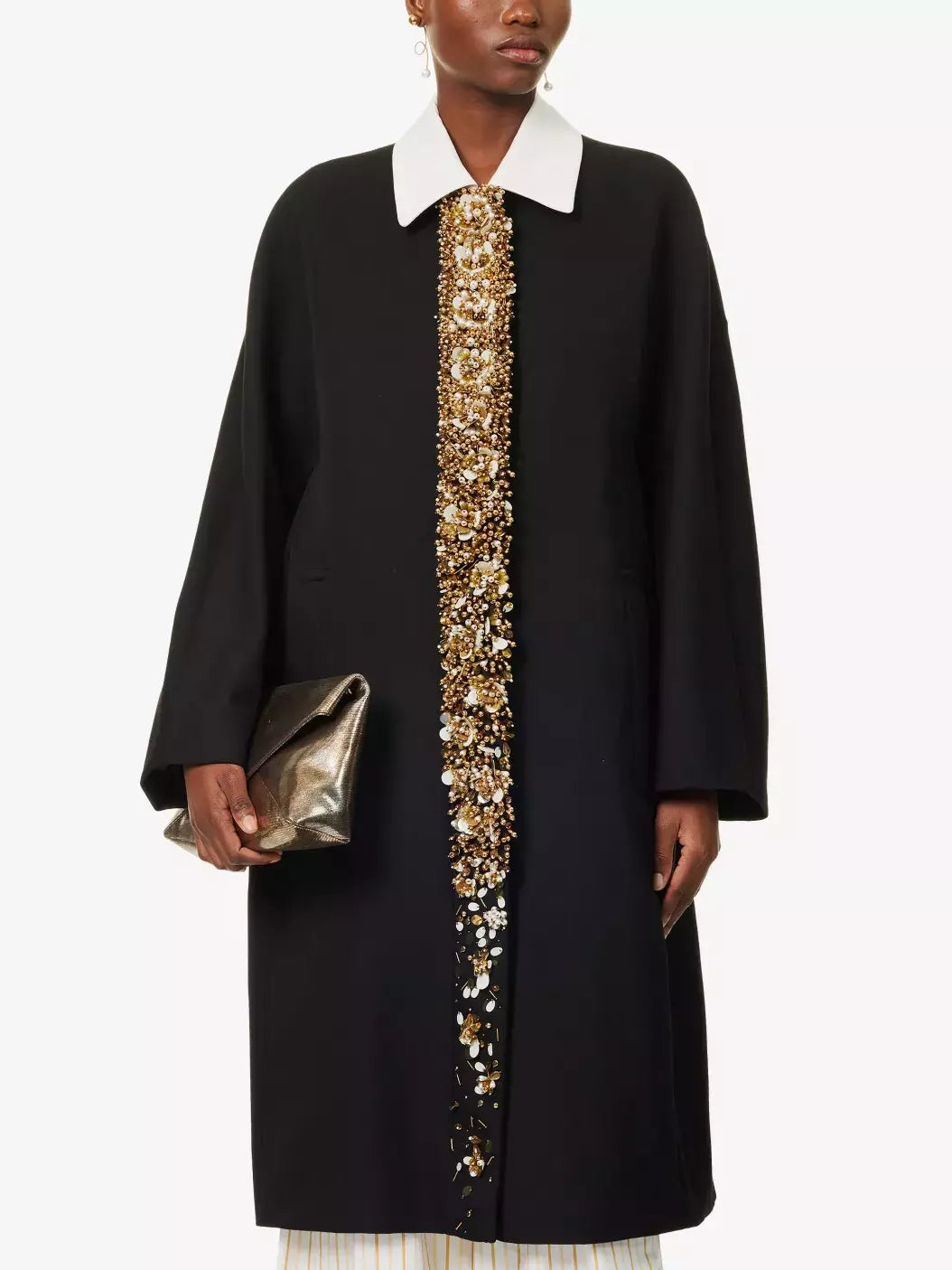 Bead and Sequin-Embellished Oversize Coat Branna Couture