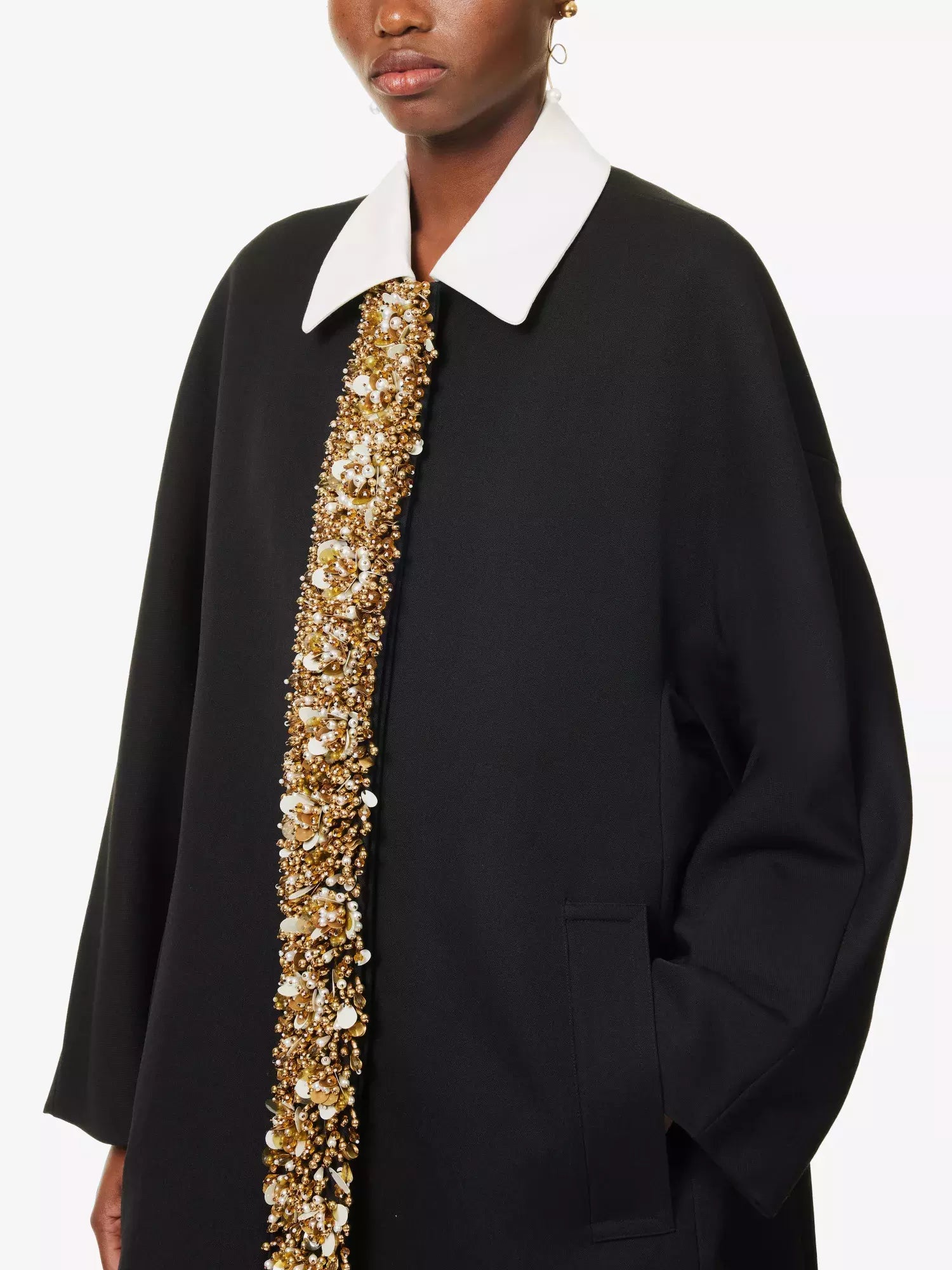 Bead and Sequin-Embellished Oversize Coat Branna Couture