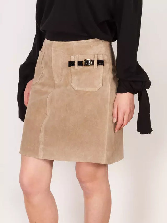 Belted Pocket Suede Mini Skirt Branna Couture