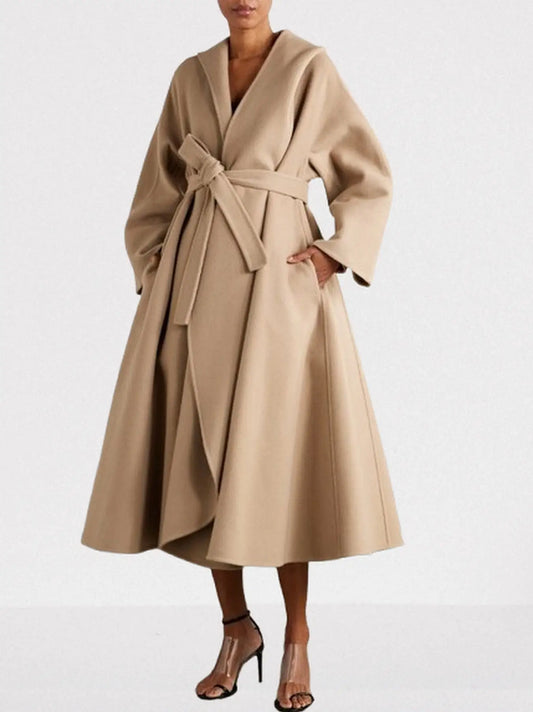 Belted Wool and Cashmere Hooded Spit Coat - Coats