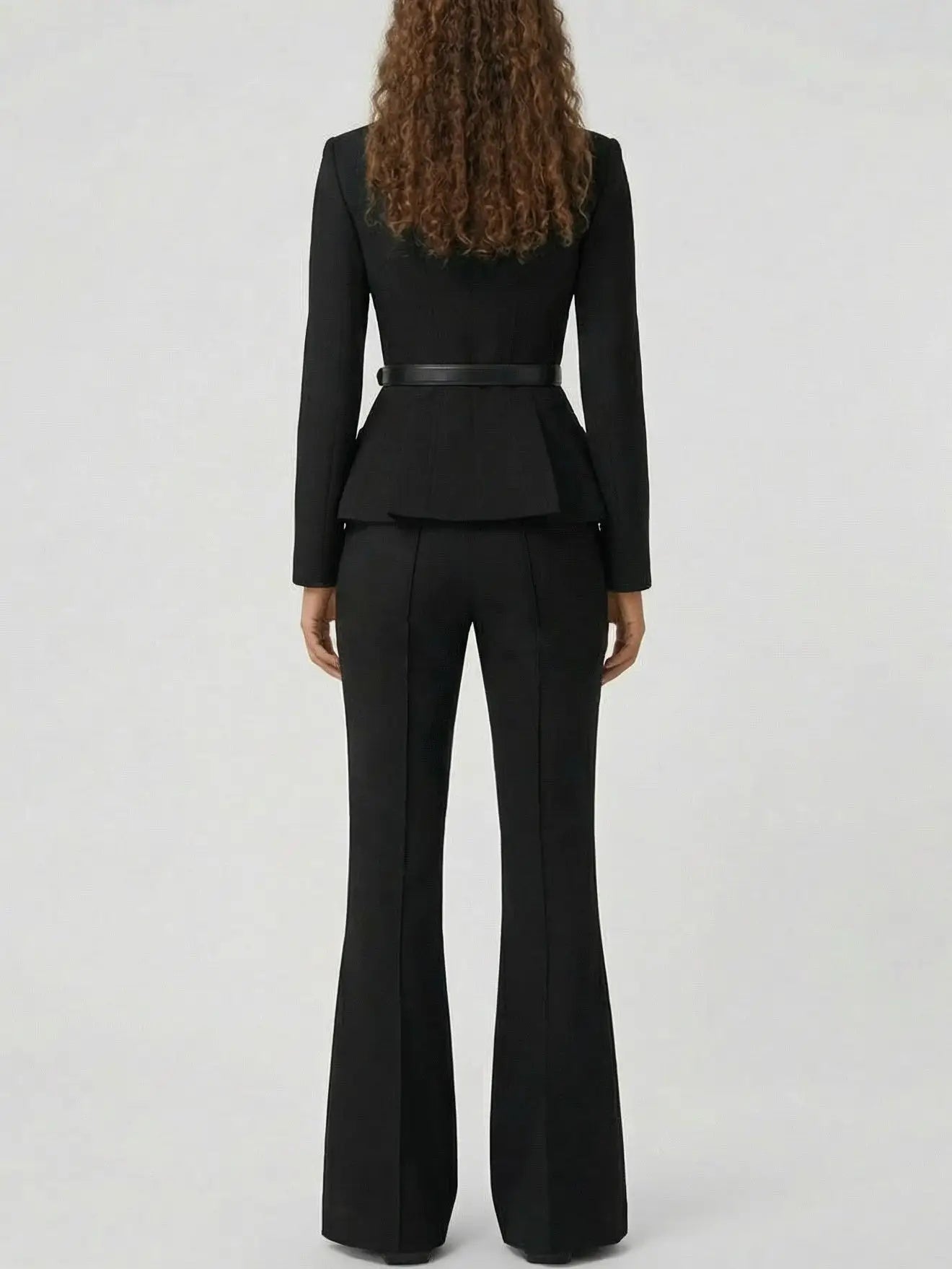 Belted Double-Breasted Jacket and Pant Set - Suits & Sets