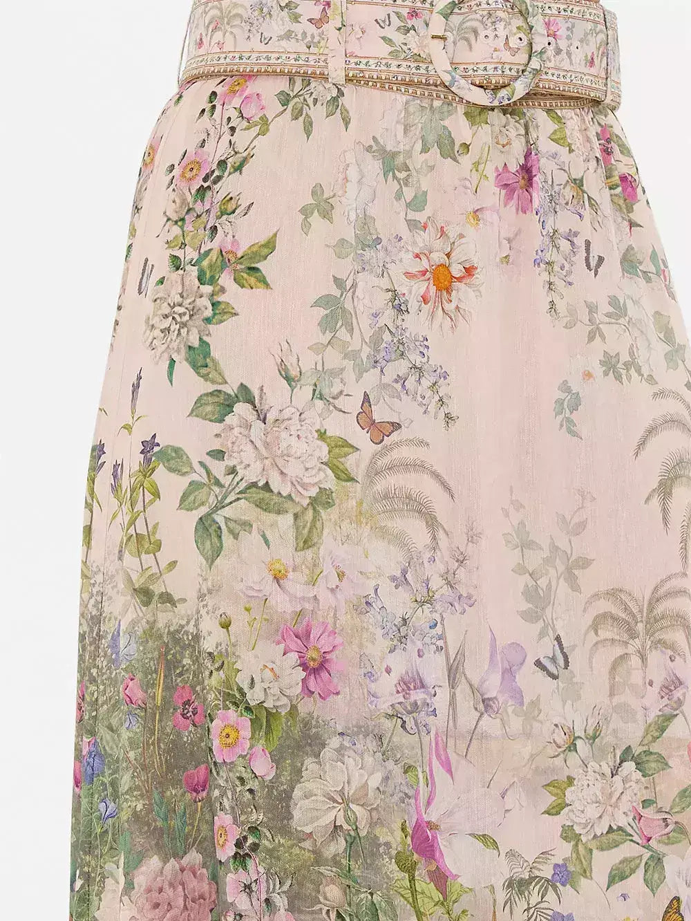 Belted Floral-Print Silk and Linen Maxi Skirt - Skirts
