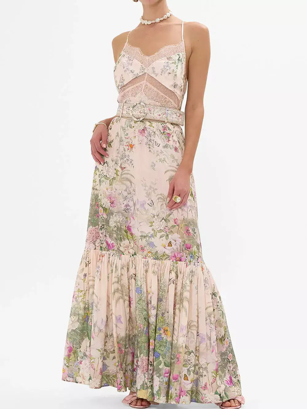 Belted Floral-Print Silk and Linen Maxi Skirt - Skirts