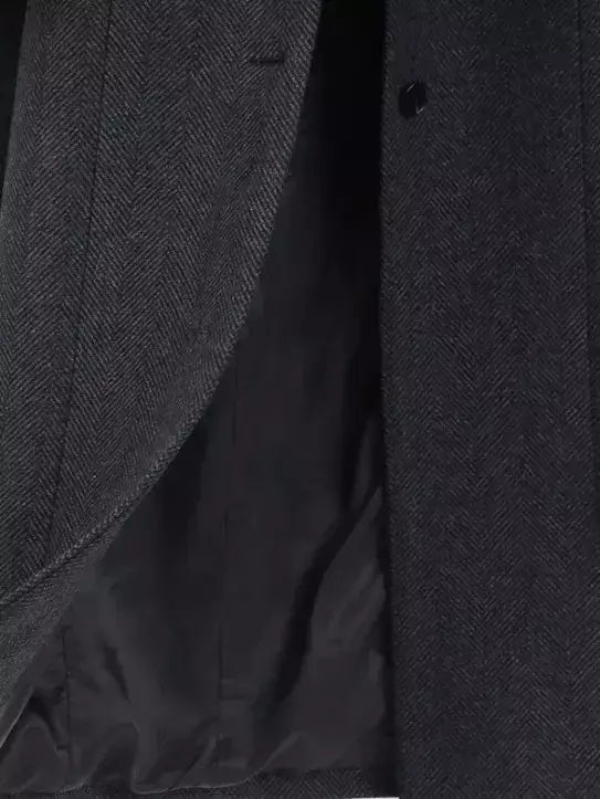 Belted Long Wool-Blend Coat with Faux-Fur Collar - Coats