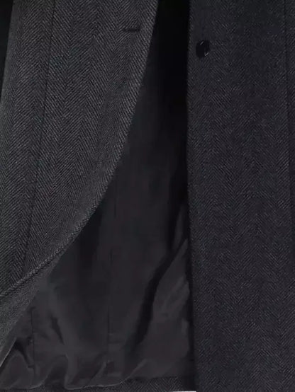 Belted Long Wool-Blend Coat with Faux-Fur Collar - Coats