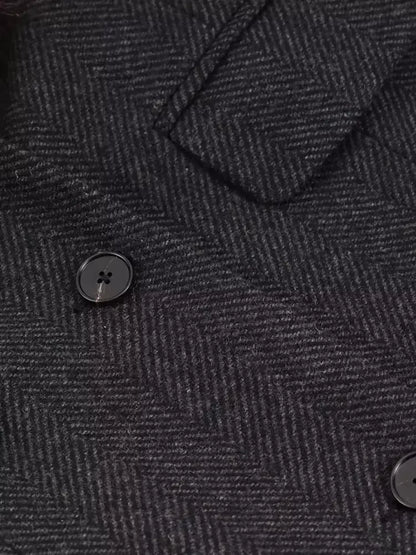 Belted Long Wool-Blend Coat with Faux-Fur Collar - Coats