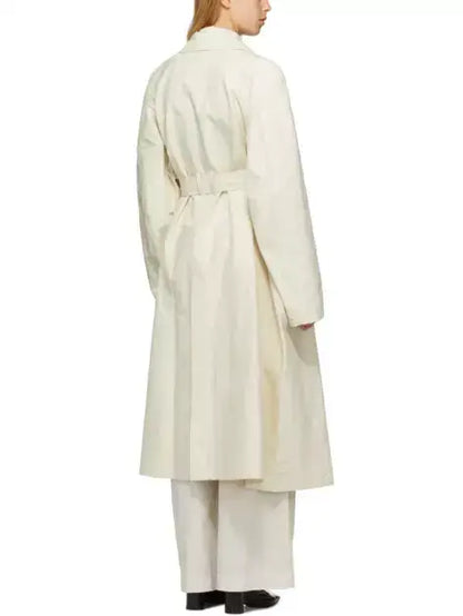 Belted Single-Breasted Linen-Blend Trench Coat - Coats