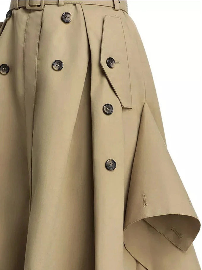 Belted Strapless Trench Bustier Dress - Dresses