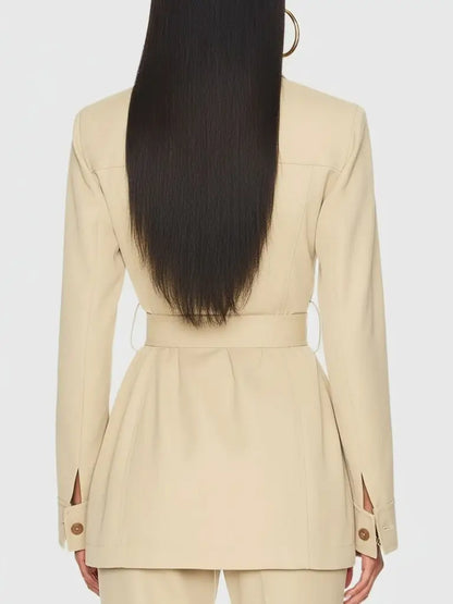 Belted Tailored Utility Safari Jacket - Jackets