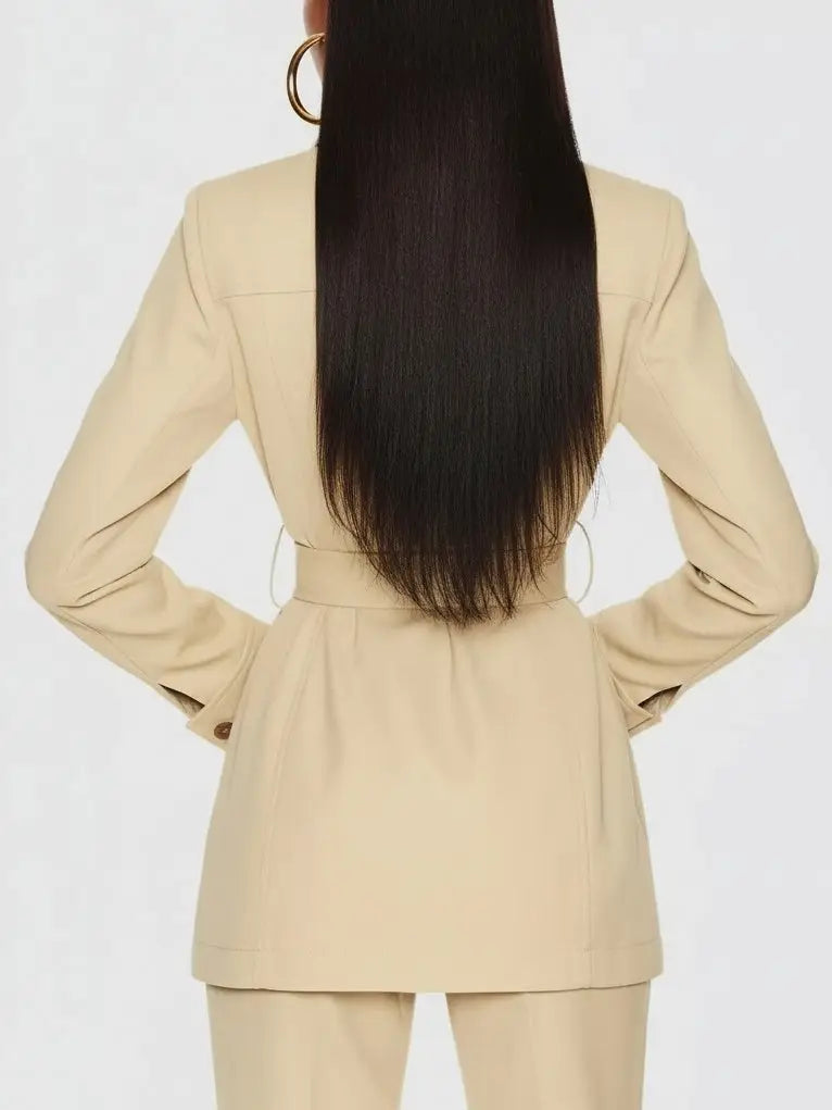 Belted Tailored Utility Safari Jacket - Jackets