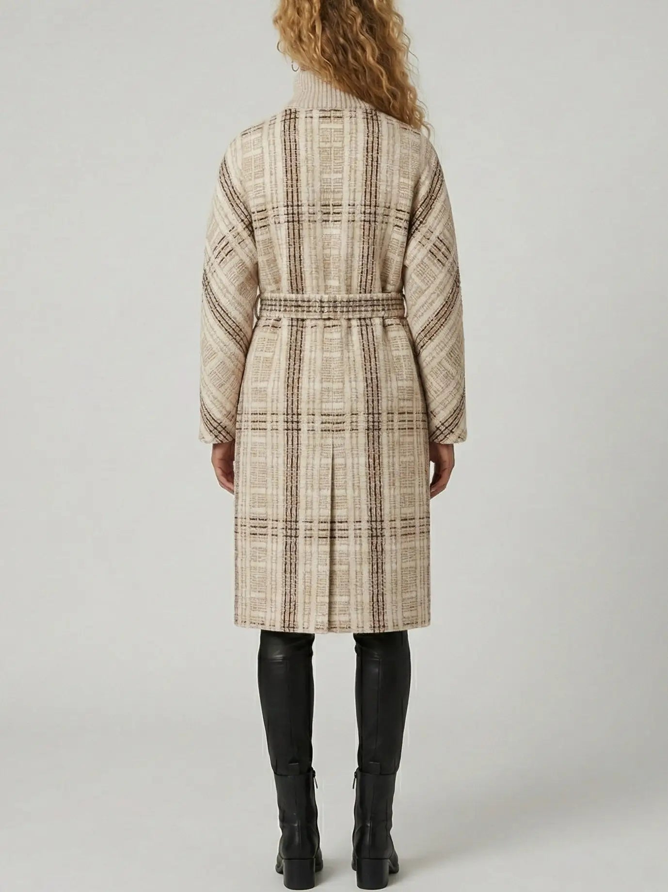 Belted Textured Wool-Cashmere Coat - Coats