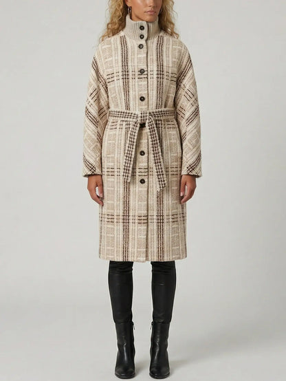 Belted Textured Wool-Cashmere Coat - Coats