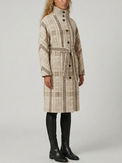 Belted Textured Wool-Cashmere Coat - Coats