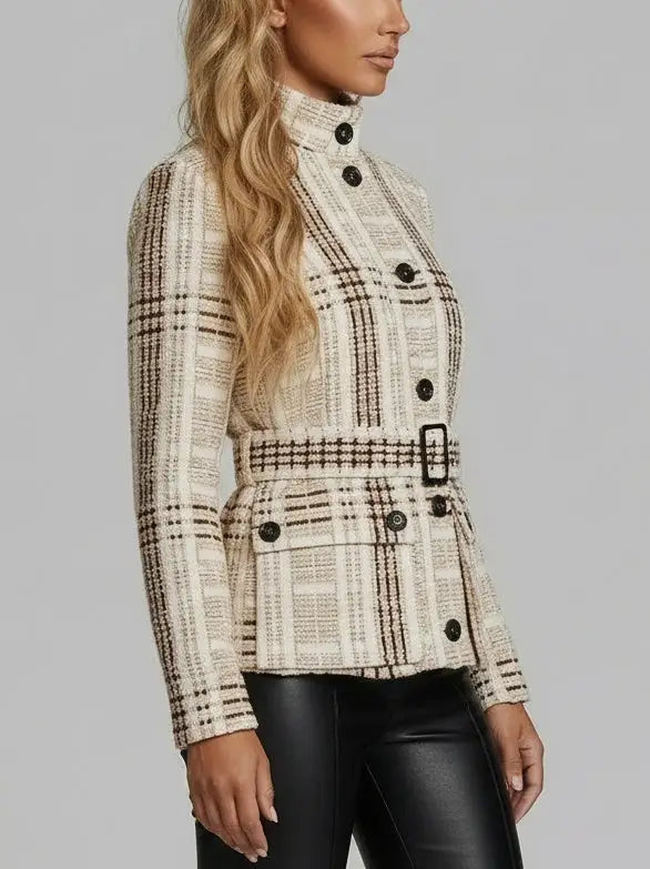 Belted Textured Wool-Cashmere Jacket - Jackets