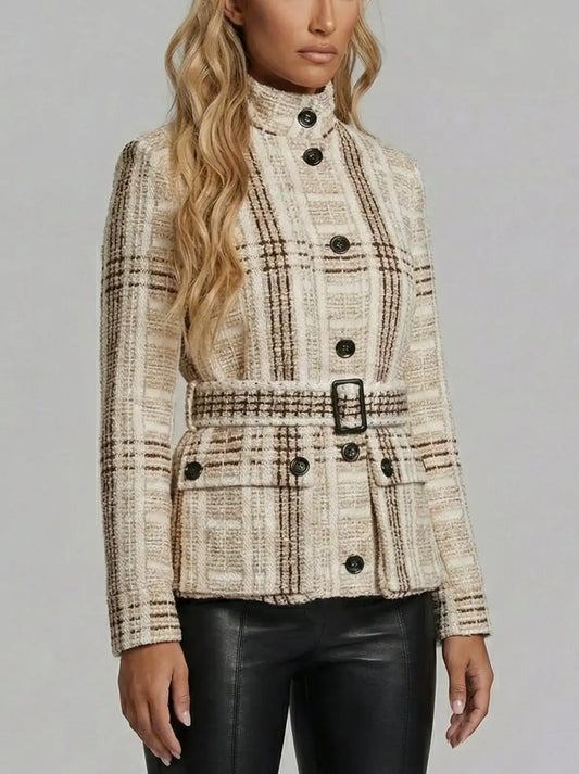 Belted Textured Wool-Cashmere Jacket - Jackets