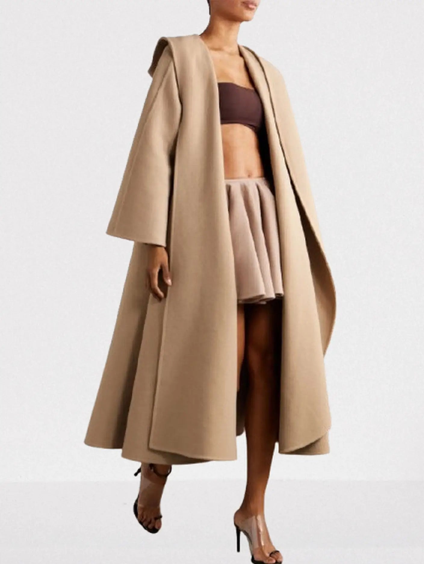Belted Wool and Cashmere Hooded Spit Coat - Coats