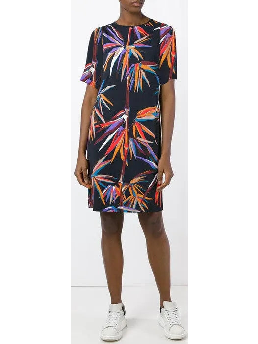 Bird of Paradise Print Silk Dress - Branna Couture