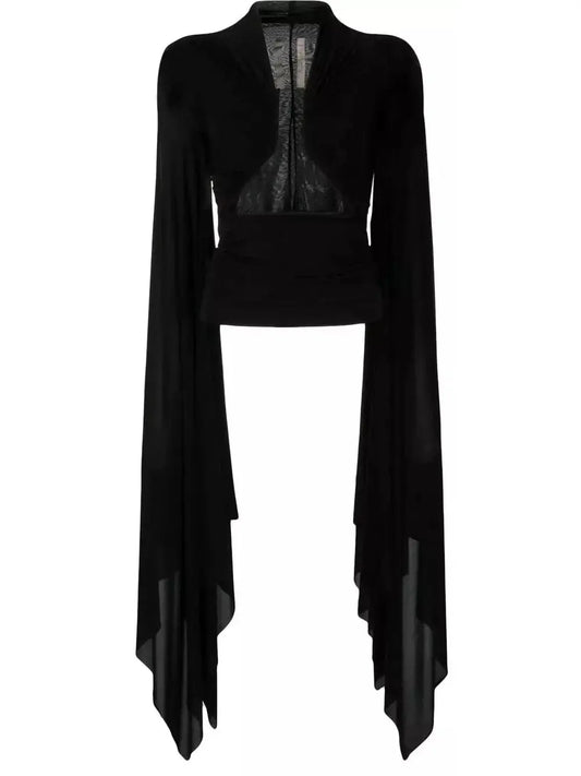 Black Extra-Long Sleeve Blouse - Branna Couture