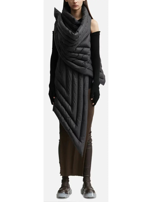 Black Oversized Padded Down Vest - Branna Couture