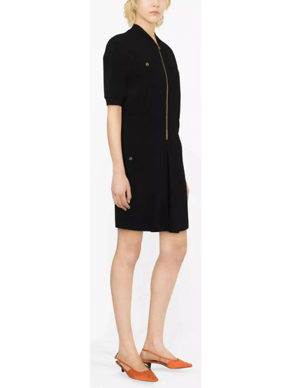 Black Short-Sleeve Jersey Mini Dress - Branna Couture