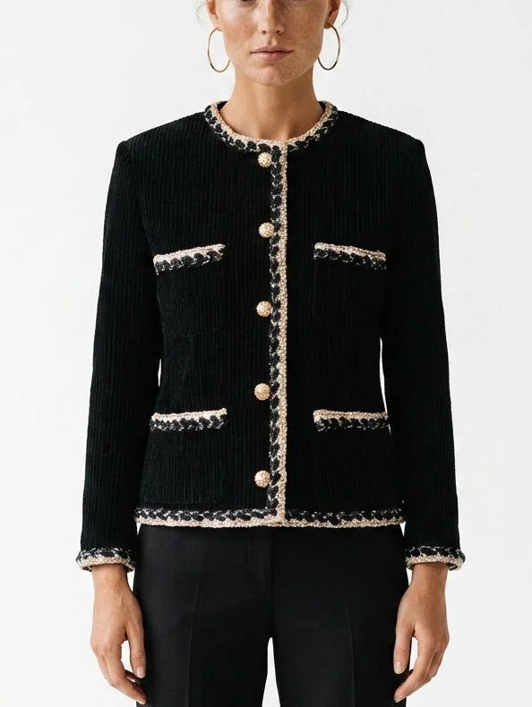 Bow-Detailed Single-Breasted Blazer in Black - Small - Jackets