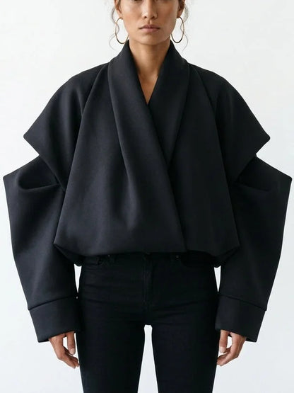 Drawstring Black Padded Bomber Jacket - Small - Jackets