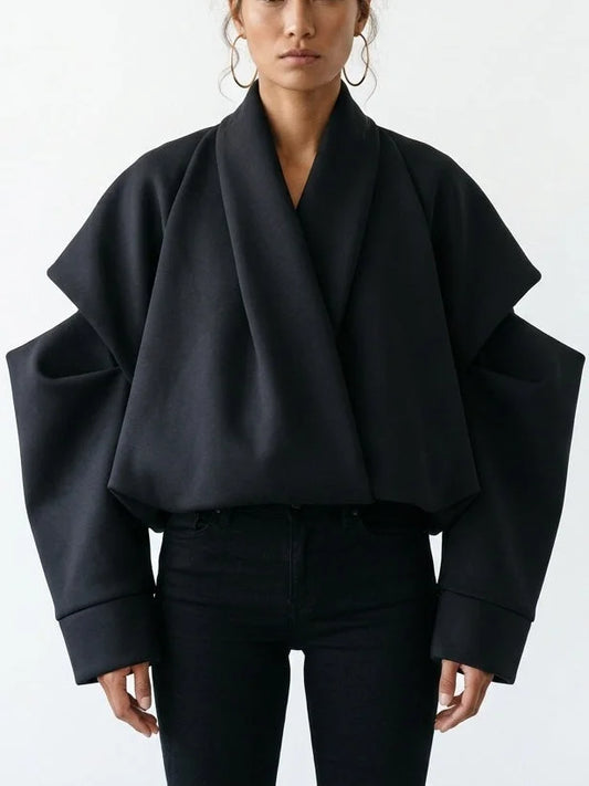 Drawstring Black Padded Bomber Jacket - Small - Jackets