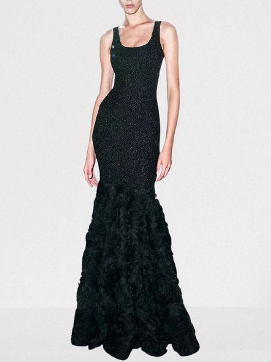 Black Stretch Knit Mermaid Tank Gown - XS - Dresses