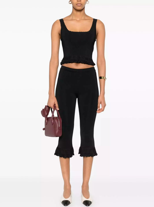 Black Stretch Knit Tank and Capri Set - Small - Suits & Sets