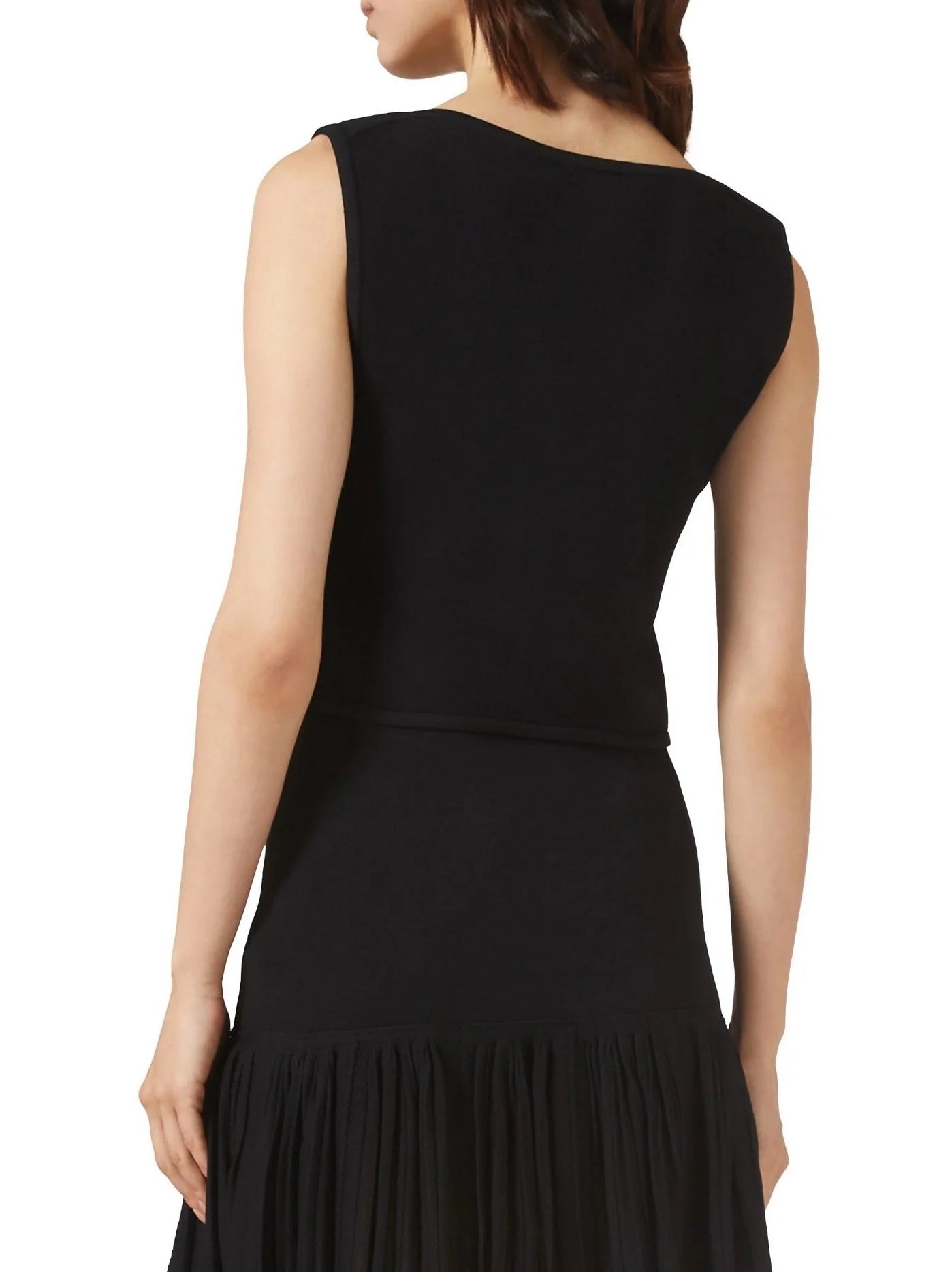 Black Cropped Knit Top and Skirt Set - Suits & Sets