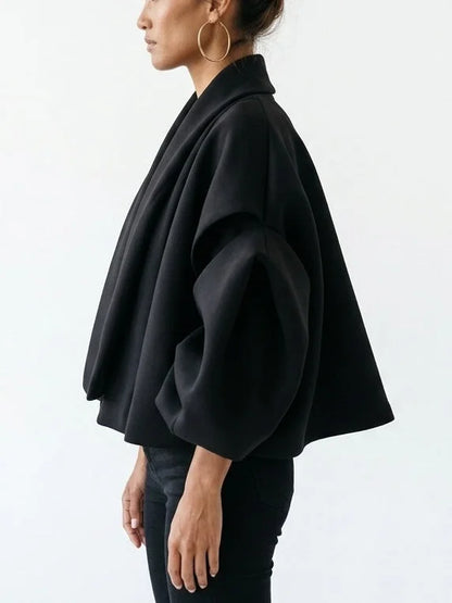 Drawstring Black Padded Bomber Jacket - Jackets