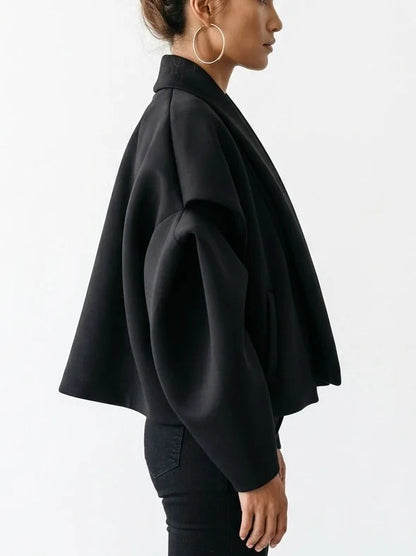 Drawstring Black Padded Bomber Jacket - Jackets
