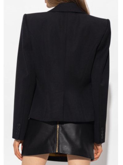 Black Double Zip Blazer Jacket Branna Couture