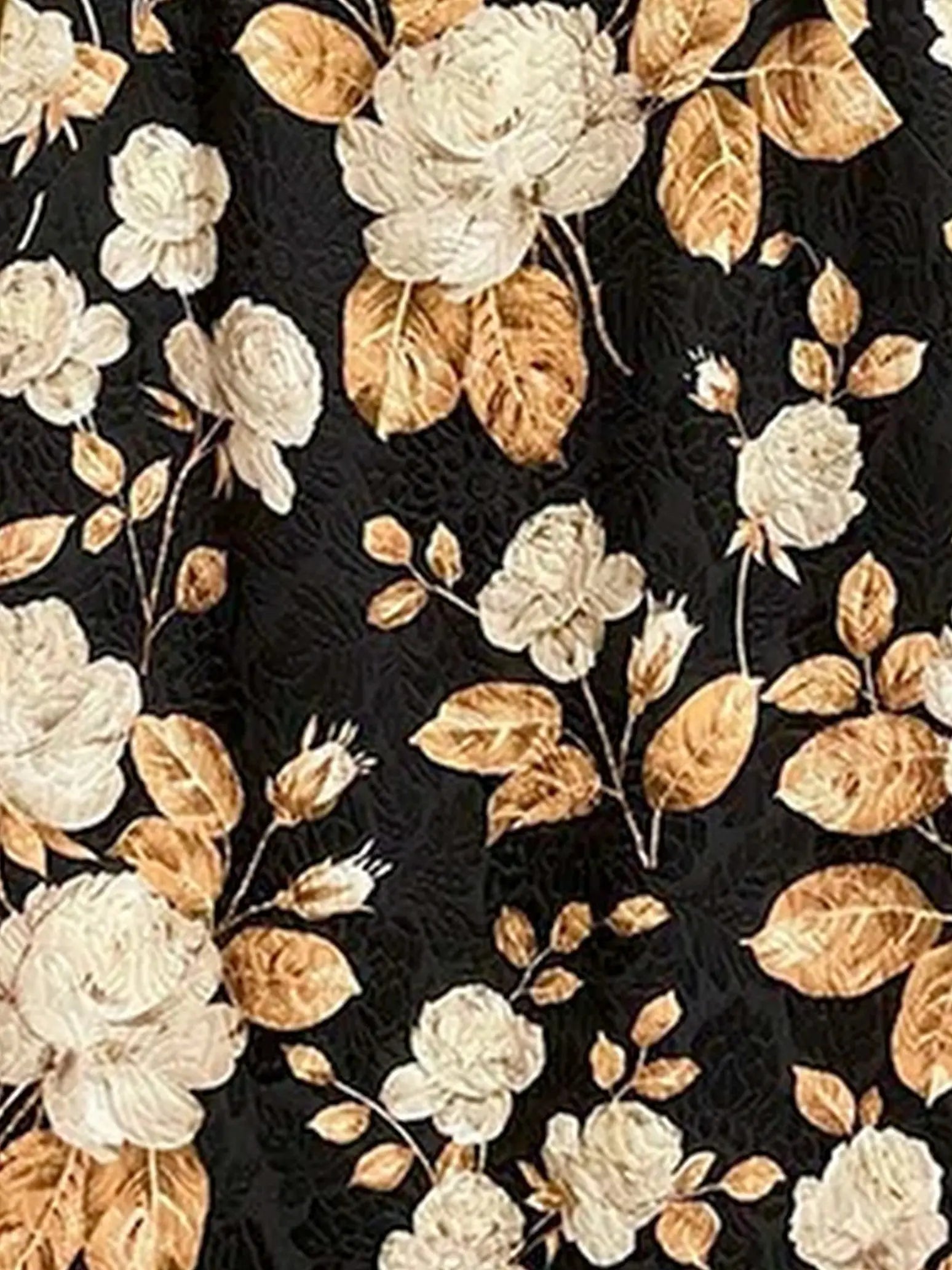 Black Floral Jacquard Midi Dress - Dresses