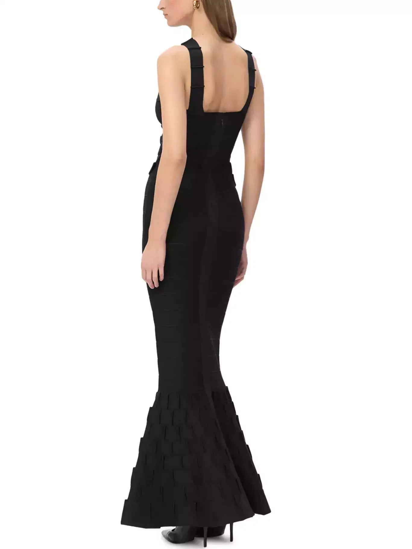 Black Halter Bandage Mermaid Maxi Dress - Dresses
