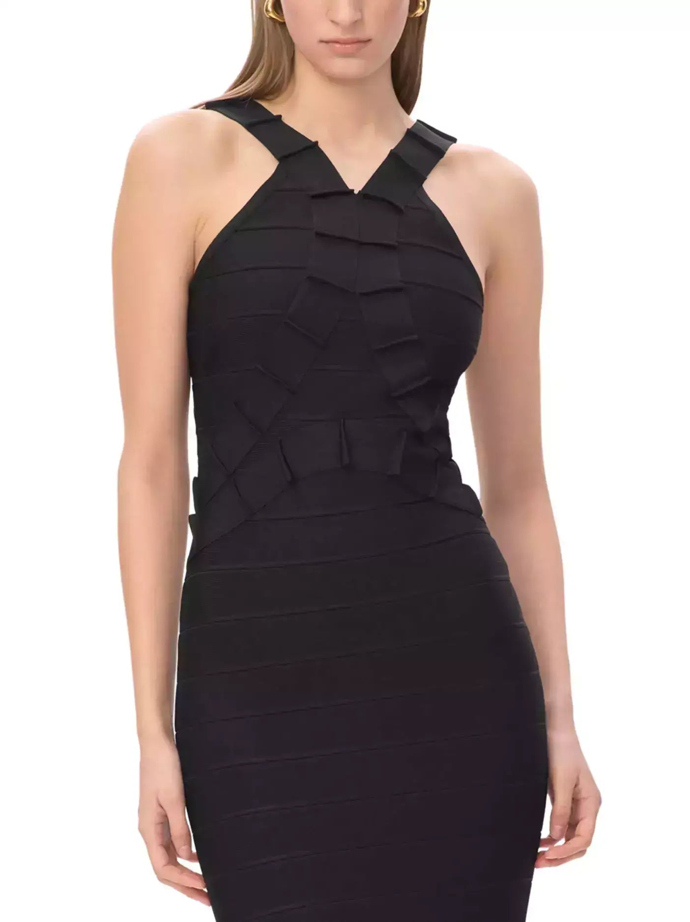 Black Halter Bandage Mermaid Maxi Dress - Dresses