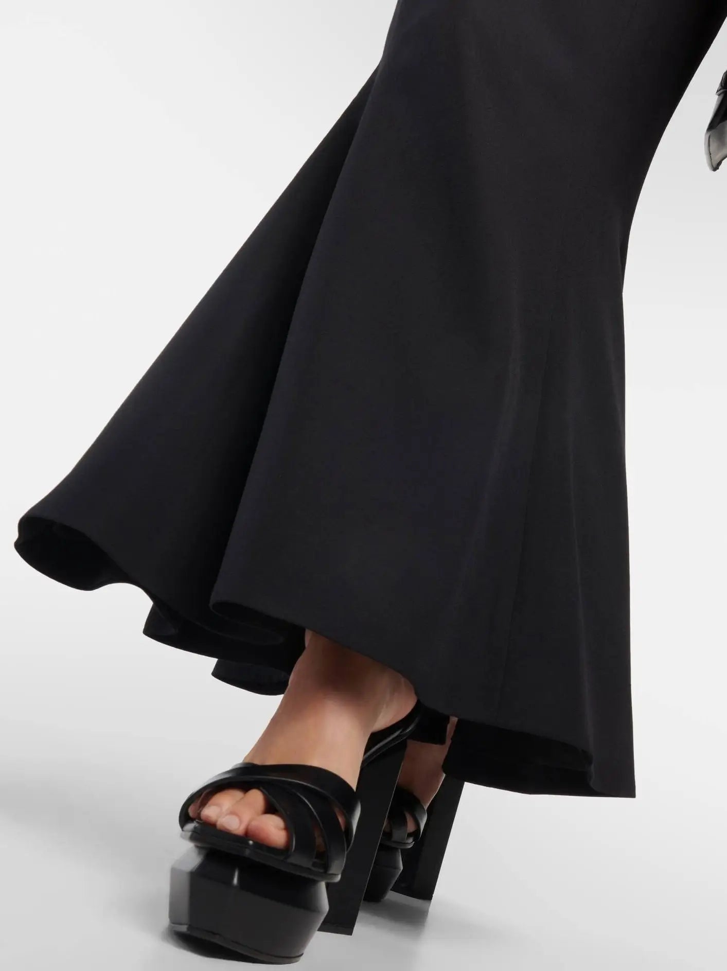 Black High-Waist Gold-Buttoned Maxi Skirt - Skirts