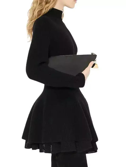 Black Knit Zip-Front Peplum Cardigan - Sweaters & Knitwear