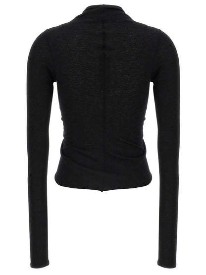 Black Long-Sleeve Stretch Prong Top - Tops
