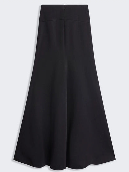 Black Maxi Skirt with Gold Embellishments - Skirts