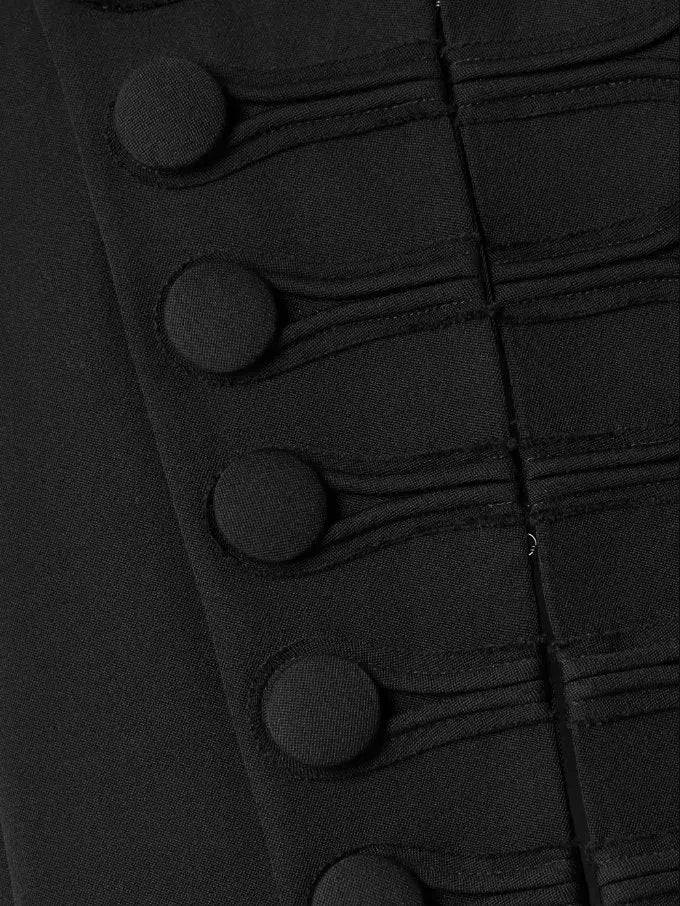 Black Military-Style Cropped Jacket - Jackets