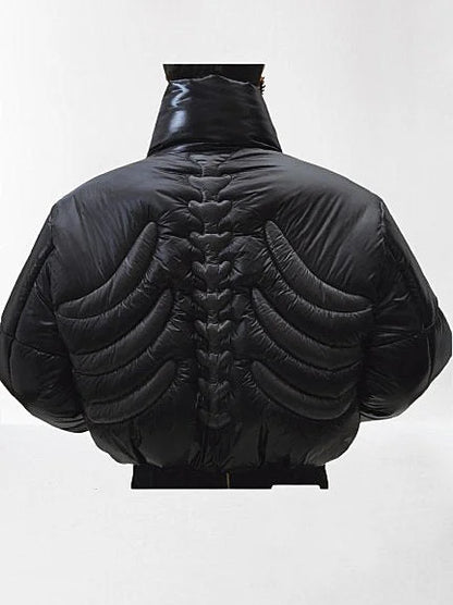 Black Puffer Jacket with Gold-Tone Hardware - Jackets