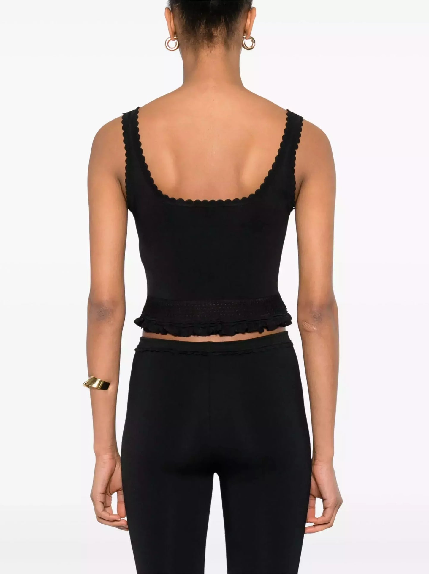 Black Stretch Knit Tank and Capri Set - Suits & Sets