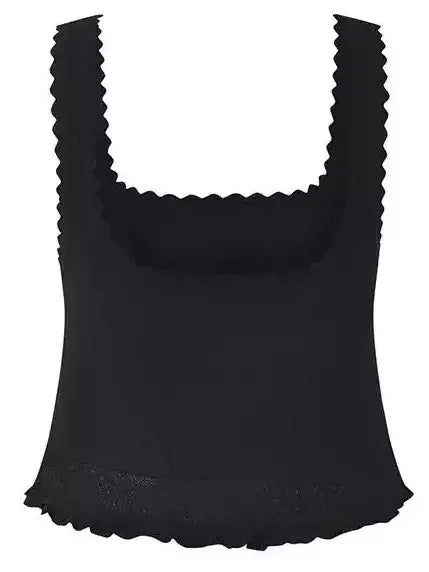 Black Stretch Knit Tank and Capri Set - Suits & Sets