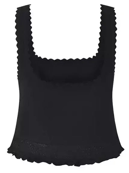 Black Stretch Knit Tank and Capri Set - Suits & Sets