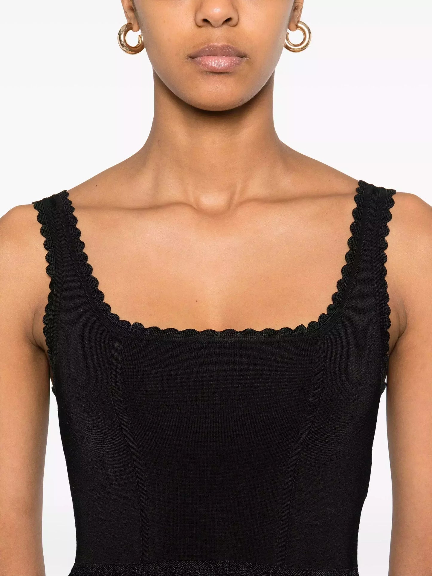 Black Stretch Knit Tank and Capri Set - Suits & Sets